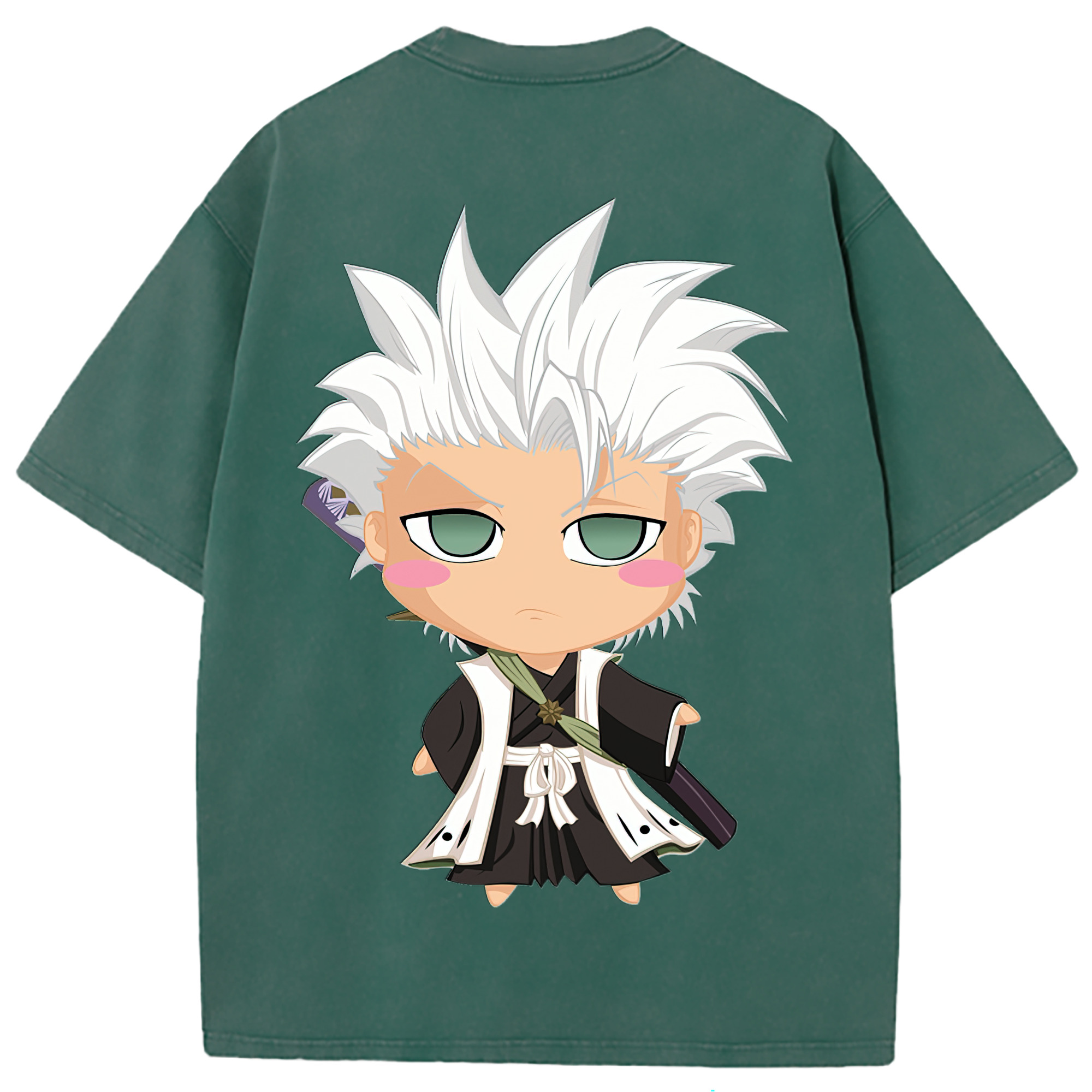 （画像用） ブリーチ 日番谷冬獅郎（ひつがや とうしろう） BLEACH Hitsugaya Toushirou 綿100% ヴィンテージ風 半袖Tシャツ（背面プリント）